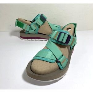 MERRELL Sandals 9 Women Mint Green Sport Outdoor Adjustable Strap Hiking Casual